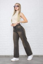 JEAN WIDE RIGIDO MATIZADO NARANJA CON CINTURA REGULADORA - Imagen 7