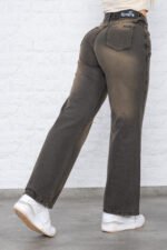 JEAN WIDE RIGIDO MATIZADO NARANJA CON CINTURA REGULADORA - Imagen 2