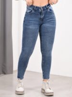 Jean Clásico Elastizado Azul Tiro Medio Bajo