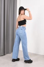 JEAN WIDE RIGIDO CELESTE CON CINTURA REGULADORA - Imagen 7