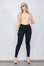 Jean Clásico Elastizado Negro Tiro Medio Bajo - Imagen 6