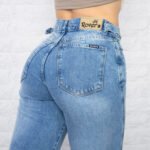 JEAN WIDE RIGIDO AZUL GASTADO CON CINTURA REGULADORA - Imagen 8