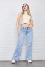 JEAN WIDE RIGIDO CELESTE TIRO MEDIO BAJO - Imagen 5