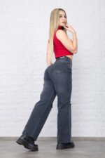 JEAN WIDE RIGIDO GRIS CON ROTURAS - Imagen 2