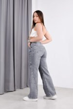 JEAN WIDE RIGIDO GRIS CON ROTURAS LASER - Imagen 7