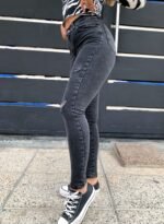 JEAN ELASTIZADO NEGRO NEVADO SUAVE CON ROTURAS LASER - Imagen 5