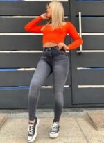 JEAN CLASICO ELASTIZADO GRIS CON BIGOTES - Imagen 6