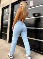 JEAN MOM RIGIDO CELESTE NEVADO CLARO - Imagen 8