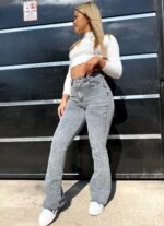 JEAN OXFORD ELASTIZADO GRIS NEVADO CON BIGOTES LASER - Imagen 4