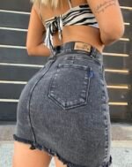 POLLERA ELASTIZADO GRIS - Imagen 2