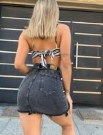 POLLERA ELASTIZADO GRIS - Imagen 4