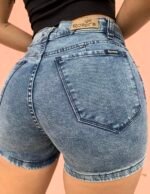 SHORT ELASTIZADO AZUL NEVADO MATIZADO - Imagen 2