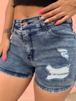 SHORT ELASTIZADO AZUL NEVADO MATIZADO