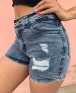 SHORT ELASTIZADO AZUL NEVADO MATIZADO - Imagen 3