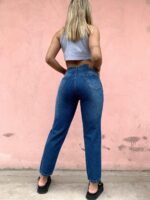 JEAN MOM RIGIDO AZUL CON ROTURAS LASER. - Imagen 7