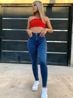 JEANS CLASICO AZUL NEVADO SUAVE CON BIGOTES LASER - Imagen 8