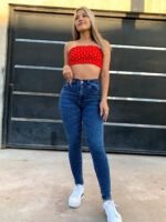 JEANS CLASICO AZUL NEVADO SUAVE CON BIGOTES LASER - Imagen 4