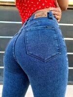 JEANS CLASICO AZUL NEVADO SUAVE CON BIGOTES LASER - Imagen 9