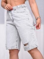 Bermuda Baggy Rígido Grey Carpintero Con Cintura Reguladora