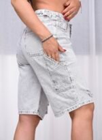 Bermuda Baggy Rígido Grey Carpintero Con Cintura Reguladora - Imagen 2