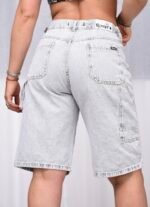 Bermuda Baggy Rígido Grey Carpintero Con Cintura Reguladora - Imagen 4