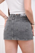 SHORT-POLLERA DOBLE GRIS CON ROTURAS LÁSER - Imagen 2