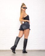 Short Rígido Negro Localizado Playero - Imagen 8