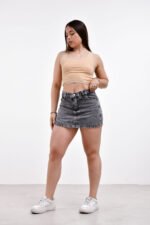 SHORT-POLLERA DOBLE RÍGIDO GRIS - Imagen 6