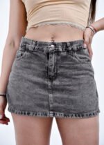 SHORT-POLLERA DOBLE RÍGIDO GRIS - Imagen 3