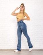 JEAN OXFORD ELASTIZADO AZUL CON BIGOTES LÁSER - Imagen 3