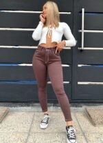 JEAN PANTALÓN CHUPIN CHOCOLATE. - Imagen 4