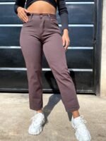 JEAN MOM RIGIDO CHOCOLATE