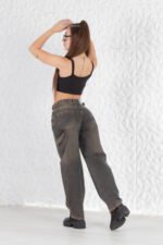 JEAN BAGGY CARPINTERO RÍGIDO GRIS CON CINTURA REGULADORA - Imagen 8
