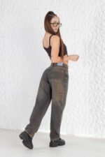 JEAN BAGGY CARPINTERO RÍGIDO GRIS CON CINTURA REGULADORA - Imagen 7