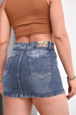 Short Pollera Doble Re-Elastizado Azul Nevado - Imagen 2