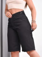 Bermuda Rígida Negro Carpintero con Cintura Regulable