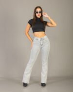 Pantalón Oxford Elastizado Grey Hilo Blanco - Imagen 2