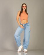 Baggy Celeste Nevado Claro Tiro Bajo - Imagen 4
