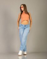 Baggy Celeste Nevado Claro Tiro Bajo - Imagen 3