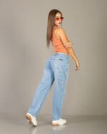 Baggy Celeste Nevado Claro Tiro Bajo - Imagen 5