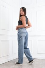 Baggy Azul Tiro Bajo Gastado - Imagen 5