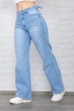 WIDE RÍGIDO CELESTE CLARO CON CINTURA REGULADORA