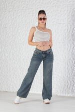 JEAN WIDE LEG AZUL OXIDO TIRO BAJO - Imagen 3