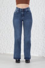 WIDE LEG ELASTIZADO AZUL CON BIGOTES