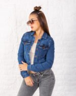 CAMPERA ELASTIZADA AZUL LOCALIZADO - Imagen 2