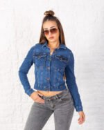 CAMPERA ELASTIZADA AZUL LOCALIZADO