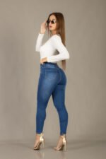 PANTALON CHUPIN AZUL CON ROTURAS - Imagen 6