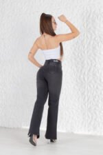JEAN WIDE ELASTIZADO GRIS CON BIGOTES - Imagen 5