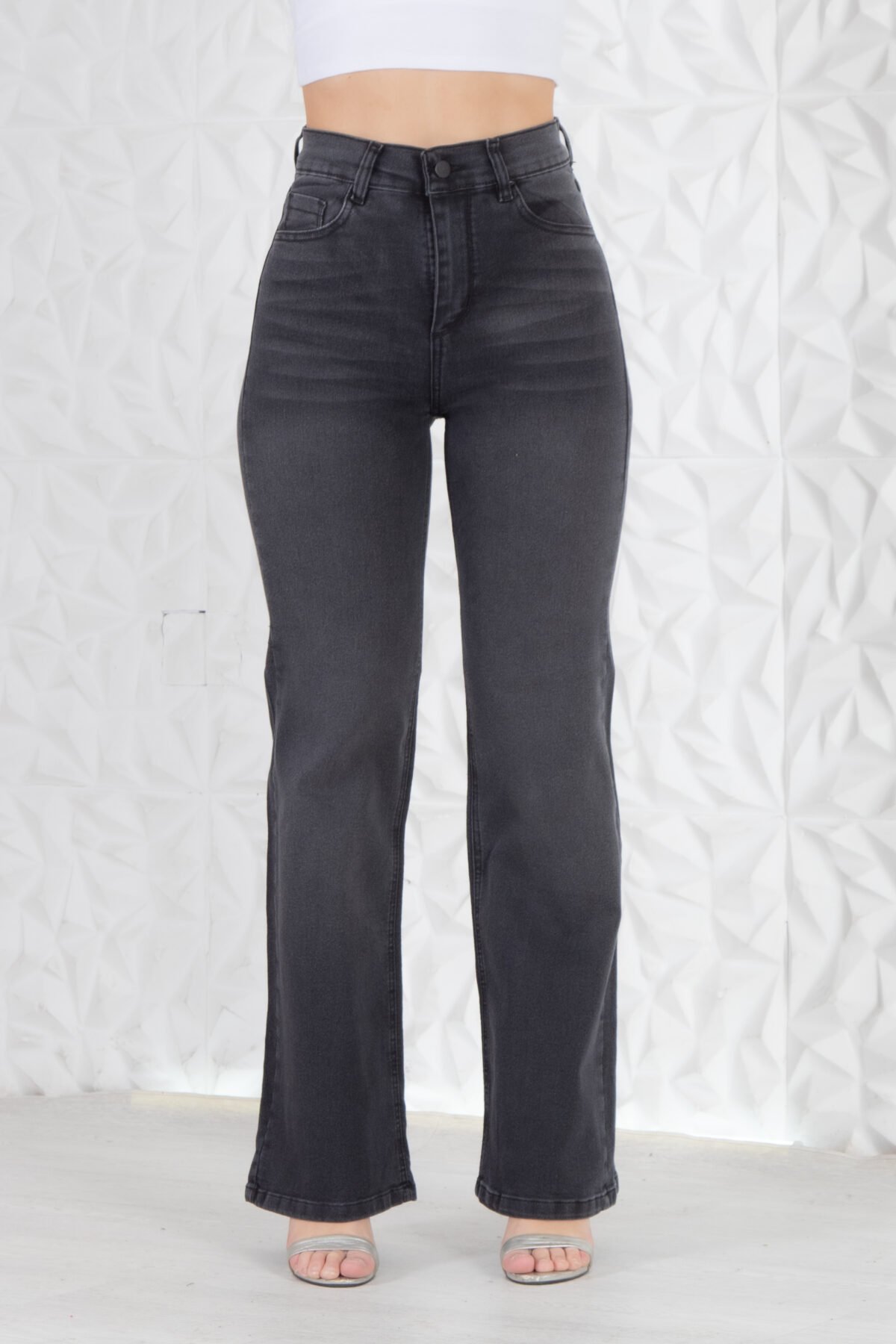 JEAN WIDE ELASTIZADO GRIS CON BIGOTES (15) JEAN WIDE ELASTIZADO GRIS CON BIGOTES - Imagen 1