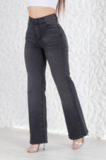JEAN WIDE ELASTIZADO GRIS CON BIGOTES - Imagen 2